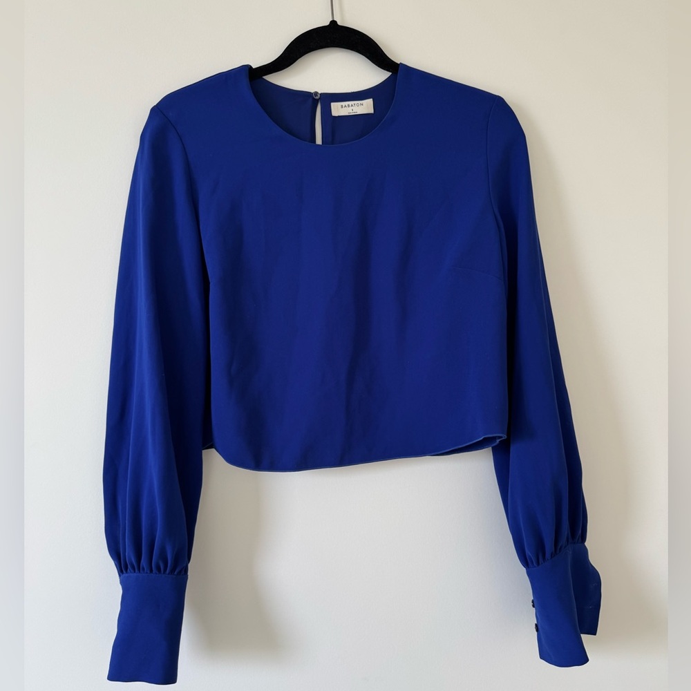 Aritzia Babaton Blue Parsons Blouse - size small